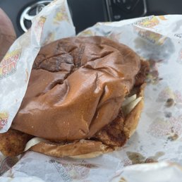 Cluck It Like It's Hot Sandwich and Fries