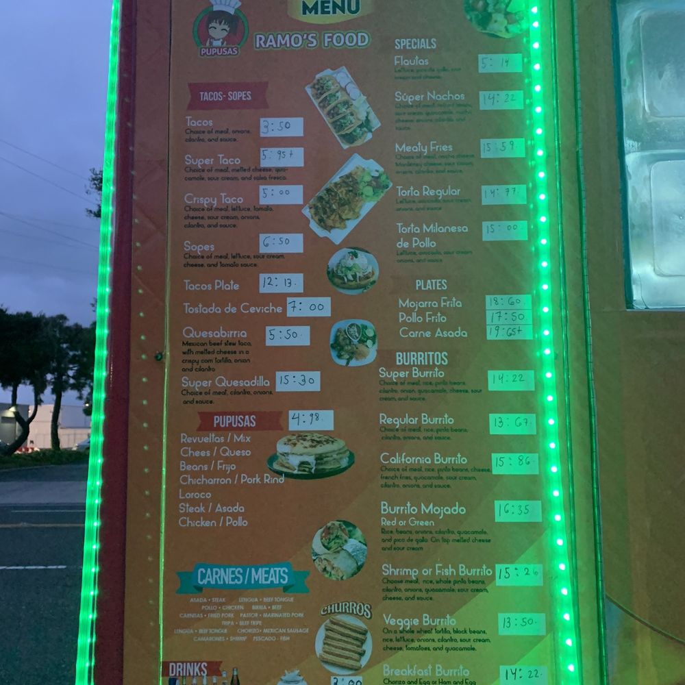 Ramo's Food - Menu - Food Trucks Near Me - San Carlos, California Ramo's Food - Menu - Food Trucks Near Me - San Carlos, California