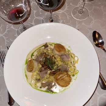 Caribou Club - Scallops and Fettuccine topped with truffle special - American Near Me - Aspen, Colorado