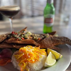 Sea Worthy Fish + Bar - Whole seasonal snapper with coconut rice.