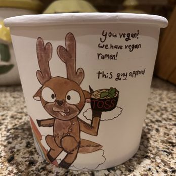Toss Fried Chicken and Ramen - To-go ramen container with cute customized artwork - Ramen Near Me - Casas Adobes, Arizona Toss Fried Chicken and Ramen - To-go ramen container with cute customized artwork - Ramen Near Me - Casas Adobes, Arizona