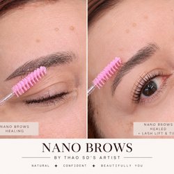 Thao SD Brow & Lash - Healed Nano Brows paired with a Korean Lash Lift & Tint for a soft, naturally polished brow and lash look.