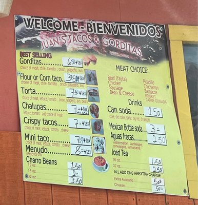 Menu photo 2 Juan's Tacos Devine, TX