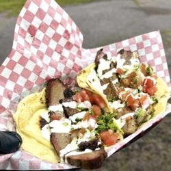 Evelyn’s Tex-Mex BBQ - Smoked Brisket Taco on hand made flour tortilla