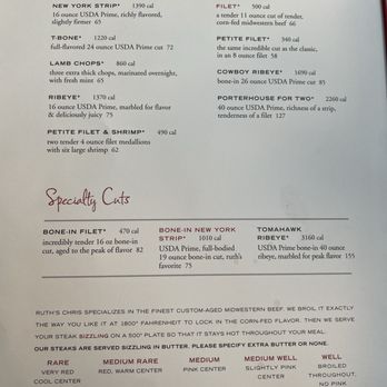 Ruth's Chris Steak House - Steak menu - Steakhouses Near Me - Del Mar, California Ruth's Chris Steak House - Steak menu - Steakhouses Near Me - Del Mar, California
