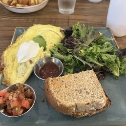 Bacado Omelet and salad.