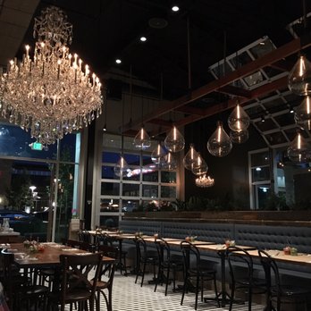 Oren's Hummus - The signature chandeliers - Mediterranean Near Me - Cupertino, California