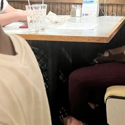 Charlie's Pizzeria - Glass cup filled with water- I guess it's reserved for the "upper class" and who they bring along. Lol