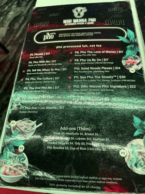 Menu photo 1 Who Wanna Pho Atlanta, GA Menu photo 1 Who Wanna Pho Atlanta, GA