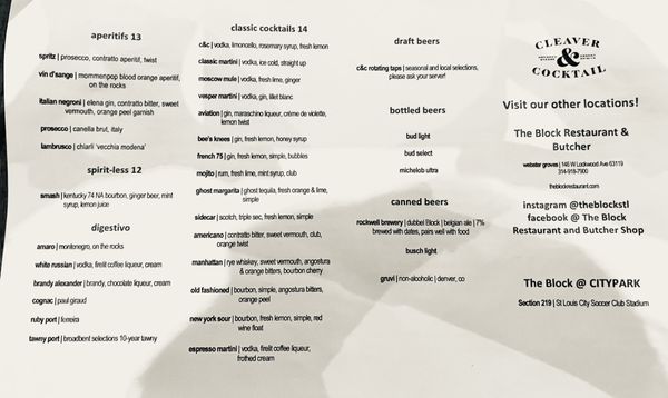 Menu photo 7 Cleaver & Cocktail St. Louis, MO Menu photo 7 Cleaver & Cocktail St. Louis, MO