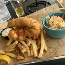 Sobremesa Restaurant & Brewery - Fish & Chips with spicy slaw