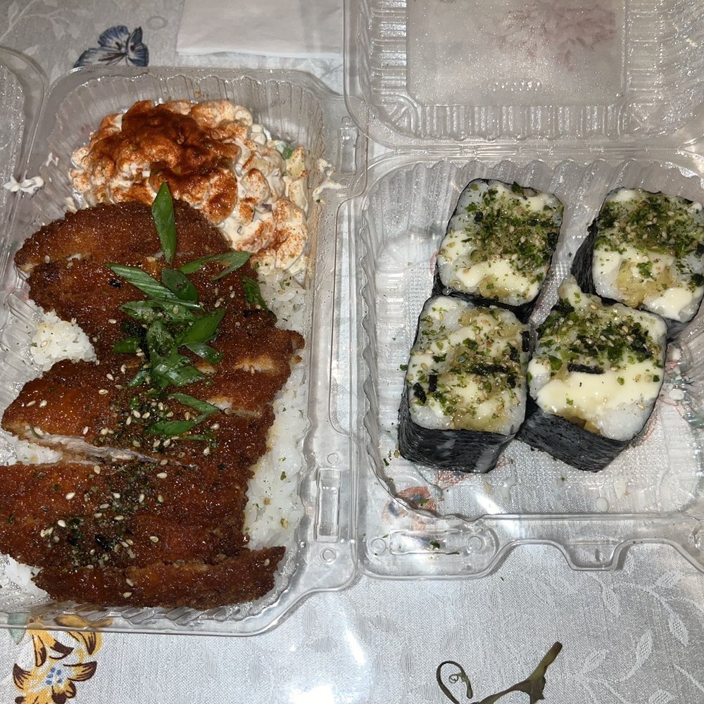 Shootz - Kimchi Butter Katsu Chicken & 2x Honey Coconut Shrimp Musubi - Hawaiian Near Me - Stanton, California Shootz - Kimchi Butter Katsu Chicken & 2x Honey Coconut Shrimp Musubi - Hawaiian Near Me - Stanton, California