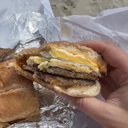 Sausage egg and cheddar cheese