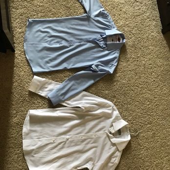 N Tailor & Cleaners - Blue is the template shirt and white is the one that was to be tailored to the template - Sewing & Alterations Near Me - Garden Grove, California N Tailor & Cleaners - Blue is the template shirt and white is the one that was to be tailored to the template - Sewing & Alterations Near Me - Garden Grove, California