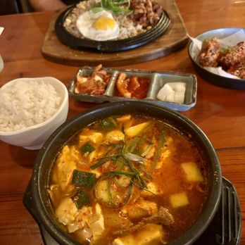 SSAM - Beef Soft Tofu Stew and Fried Rice with Spicy Pork. - Korean Near Me - Brooklyn, New York