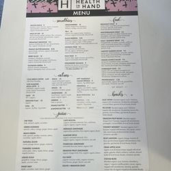 Health in Hand - Menu