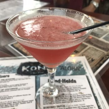 Grind At Kona Tiki Bar - Strawberry cocktail drink - New American Near Me - Ormond Beach, Florida Grind At Kona Tiki Bar - Strawberry cocktail drink - New American Near Me - Ormond Beach, Florida
