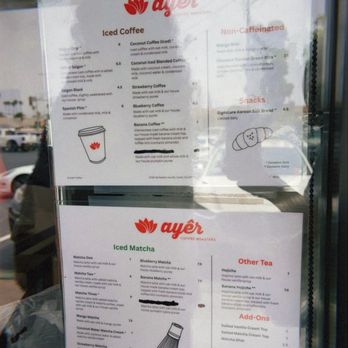 Ayer Coffee - Outside menu - Coffee & Tea Near Me - Tustin, California Ayer Coffee - Outside menu - Coffee & Tea Near Me - Tustin, California