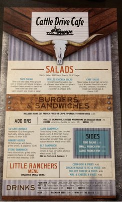 Menu photo 3 Cattle Drive Cafe Coleman, TX