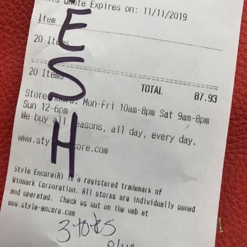 Style Encore - Buy receipt - Women's Clothing Near Me - Sioux Falls, South Dakota