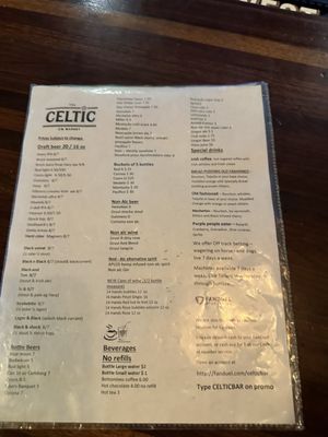 Menu photo 4 The Celtic On Market Denver, CO