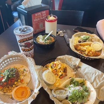 Torchy's Tacos - Mofaux vegan taco (L) trailer park trashy style and regular trailer park (M) and on the right the democrat! - Tex-Mex Near Me - Raleigh, North Carolina Torchy's Tacos - Mofaux vegan taco (L) trailer park trashy style and regular trailer park (M) and on the right the democrat! - Tex-Mex Near Me - Raleigh, North Carolina