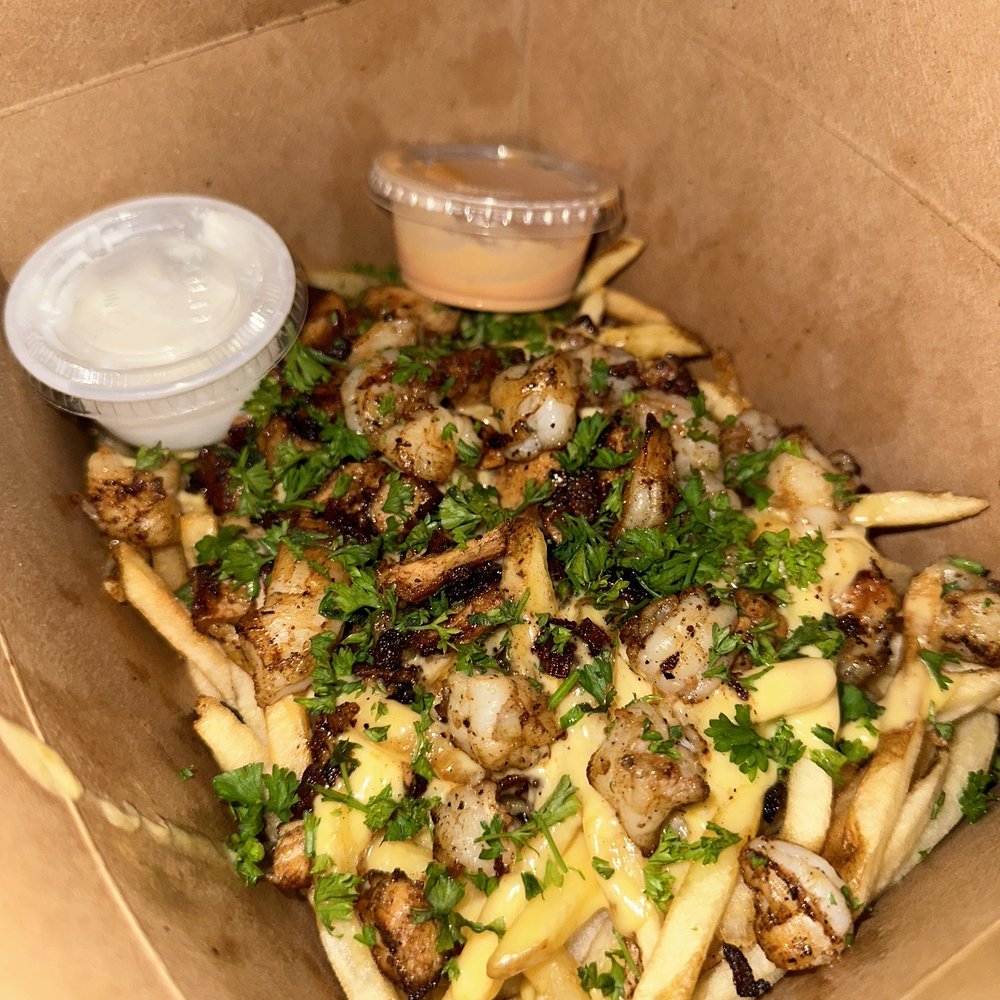 The Savoy  - Loaded chicken and shrimp fries - Hookah Bars Near Me - Houston, Texas