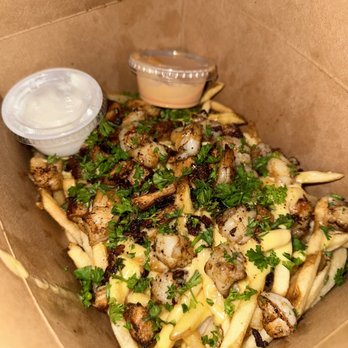 The Savoy - Loaded chicken and shrimp fries - Hookah Bars Near Me - Houston, Texas The Savoy - Loaded chicken and shrimp fries - Hookah Bars Near Me - Houston, Texas