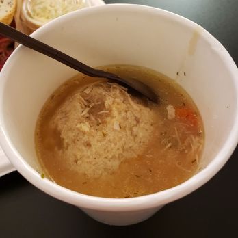Dingfelder's Delicatessen - Halfway through the Matzo Ball soup, you can see the Matzo Ball - Delis Near Me - Seattle, Washington Dingfelder's Delicatessen - Halfway through the Matzo Ball soup, you can see the Matzo Ball - Delis Near Me - Seattle, Washington