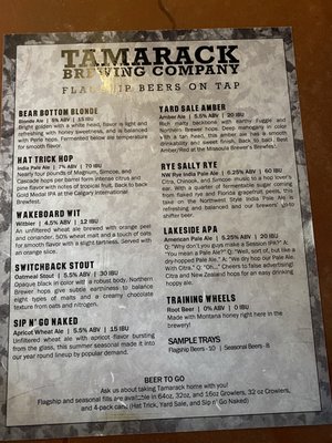 Menu photo 8 Tamarack Alehouse & Grill Lakeside, MT