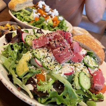 Urbane Cafe - The Ahi (front), Abbot's Southwest Salad (back) - Sandwiches Near Me - Pasadena, California