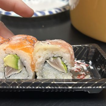 Ichi Umi Sushi - Look at how ridiculously thin the fish on here is. The Hungry Roll - paper thin garnish of fish left us...ironically...hungry. - Sushi Bars Near Me - Austin, Texas Ichi Umi Sushi - Look at how ridiculously thin the fish on here is. The Hungry Roll - paper thin garnish of fish left us...ironically...hungry. - Sushi Bars Near Me - Austin, Texas