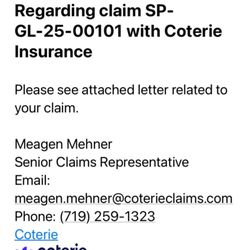 Pye's Appliance Parts & Repair - Denial of liability from Pye's subcontractors' insurance.