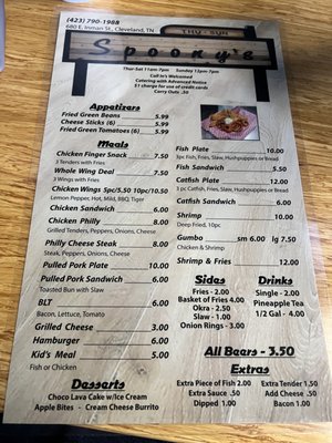 Menu photo 2 Spoonys Cleveland, TN