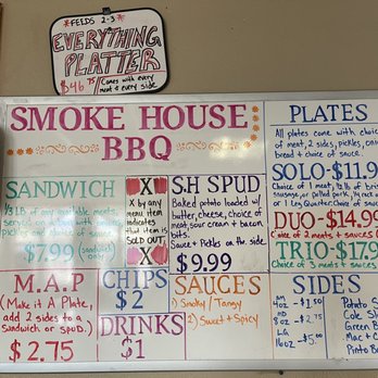 Smokehouse BBQ - Menu - Barbeque Near Me - Alpine, Texas