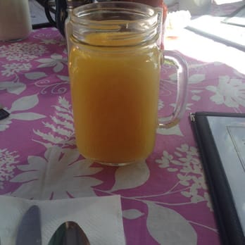 Janet's Montana Cafe - Orange juice in a mason jar - American Near Me - Alpine, California Janet's Montana Cafe - Orange juice in a mason jar - American Near Me - Alpine, California