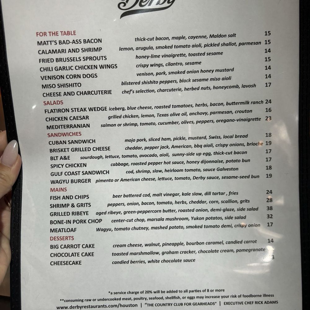 Derby - Houston - Menu - Southern Near Me - Houston, Texas Derby - Houston - Menu - Southern Near Me - Houston, Texas
