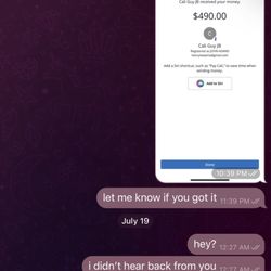 Jungle Boys Clothing Store - An example of him ghosting you after paying him via Zelle. A SCAMMER OPERATING UNDER THE COMPANY NAME