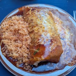 My wet burrito with asada meat