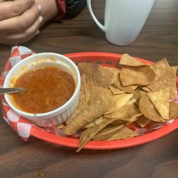 Pupusas Antojitos - Chips and very hot salsa