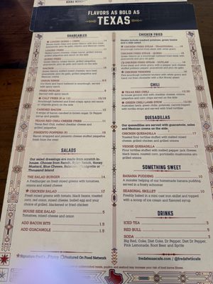 Menu photo 1 Freds Texas Cafe Crowley, TX