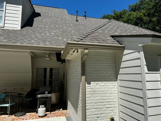 Highland Road - Helped customer get roof approved and replaced through insurance. Installed a beautiful roof and gutter system.