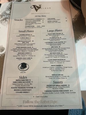 Menu photo 6 Velour Dallas, TX