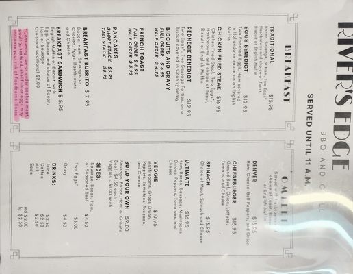 Menu photo 1 Rivers Edge BBQ Grill Arlington, OR Menu photo 1 Rivers Edge BBQ Grill Arlington, OR