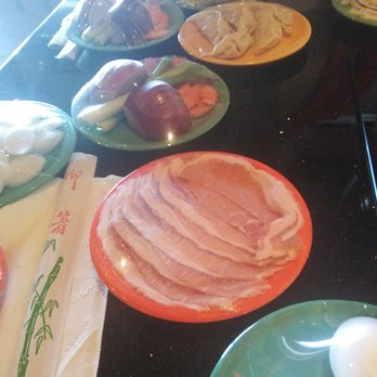 Hotpot Express - Some of the different plates we chose. - Hot Pot Near Me - Citrus Heights, California