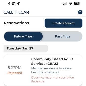 Call the Car - Rejected for health services - Medical Transportation Near Me - Diamond Bar, California