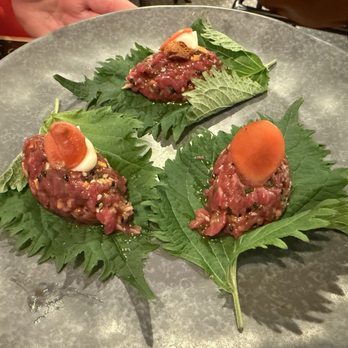 My Fucking Restaurant - Shiso taco with steak tartare and horseradish - Gluten-Free Near Me - Barcelona, B My Fucking Restaurant - Shiso taco with steak tartare and horseradish - Gluten-Free Near Me - Barcelona, B