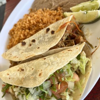Tacos Flores - 2 Taco box 9.99 (not a box definitely served on a plate) - Mexican Near Me - Humble, Texas