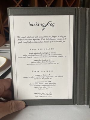 Menu photo 6 Barking Frog Woodinville, WA