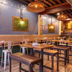 Buenatarde Tequila y Mezcal - Atmosphere, high top seating.